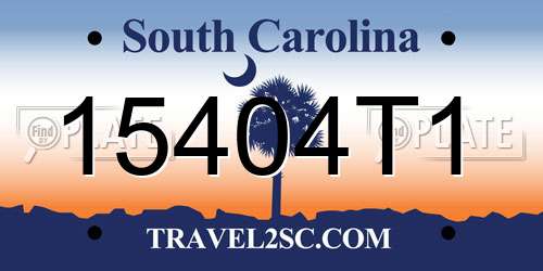 15404T1 South Carolina License Plate