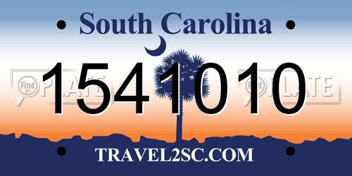 1541010 South Carolina License Plate