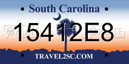 15412E8 South Carolina License Plate