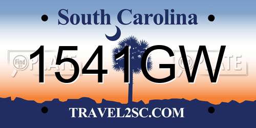 1541GW South Carolina License Plate
