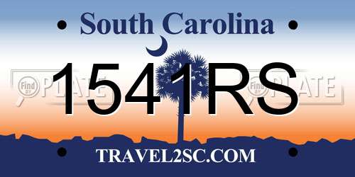 1541RS South Carolina License Plate