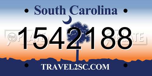 1542188 South Carolina License Plate