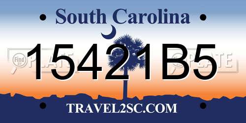 15421B5 South Carolina License Plate