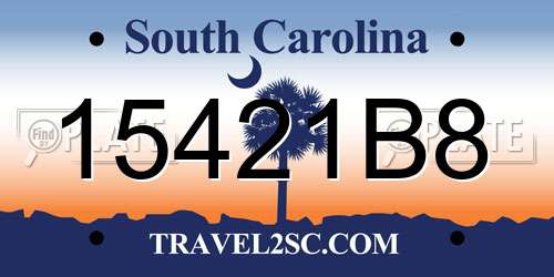 15421B8 South Carolina License Plate
