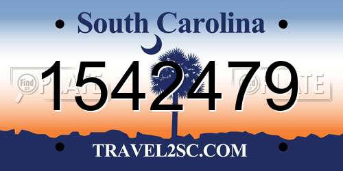 1542479 South Carolina License Plate