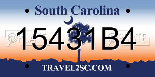 15431B4 South Carolina License Plate