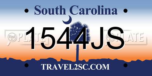 1544JS South Carolina License Plate