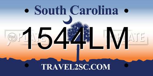 1544LM South Carolina License Plate