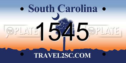 1545 South Carolina License Plate