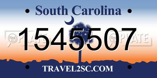 1545507 South Carolina License Plate