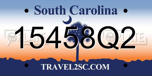 15458Q2 South Carolina License Plate