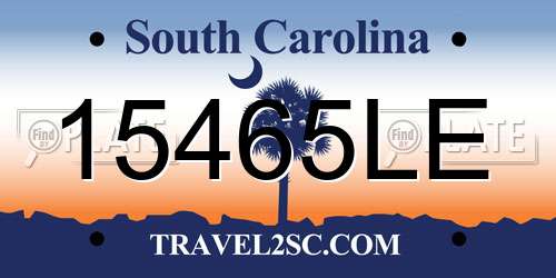 15465LE South Carolina License Plate