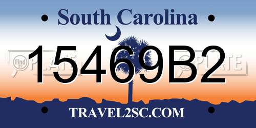 15469B2 South Carolina License Plate