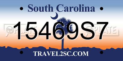 15469S7 South Carolina License Plate