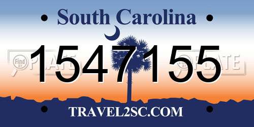 1547155 South Carolina License Plate