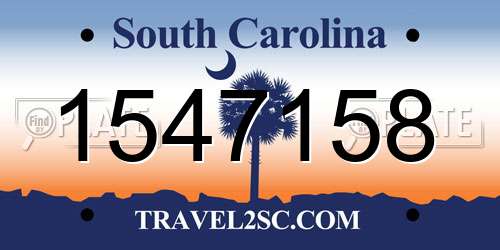 1547158 South Carolina License Plate