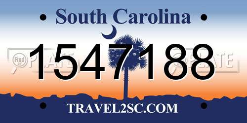 1547188 South Carolina License Plate