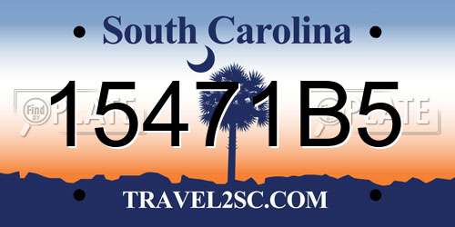 15471B5 South Carolina License Plate