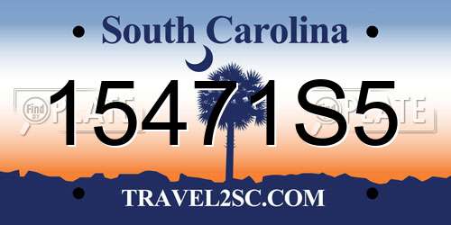 15471S5 South Carolina License Plate