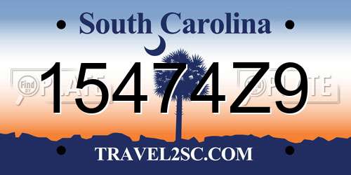 15474Z9 South Carolina License Plate