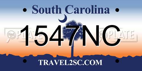 1547NC South Carolina License Plate