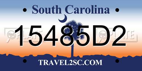15485D2 South Carolina License Plate