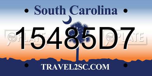 15485D7 South Carolina License Plate
