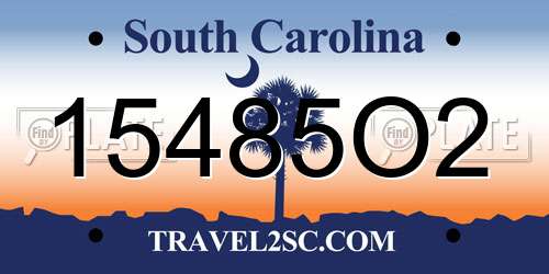 15485O2 South Carolina License Plate