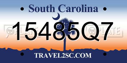 15485Q7 South Carolina License Plate