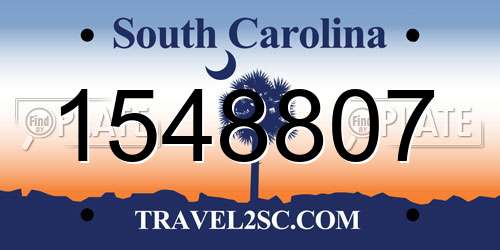 1548807 South Carolina License Plate