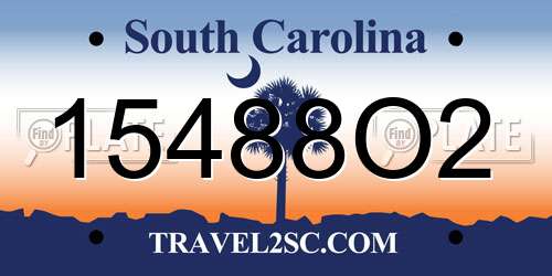 15488O2 South Carolina License Plate