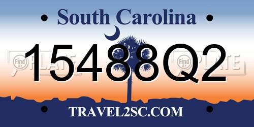 15488Q2 South Carolina License Plate