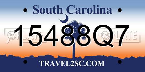 15488Q7 South Carolina License Plate