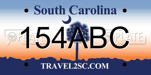 154ABC South Carolina License Plate