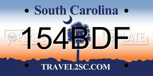 154BDF South Carolina License Plate