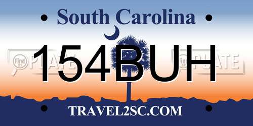 154BUH South Carolina License Plate