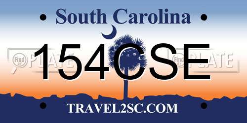 154CSE South Carolina License Plate
