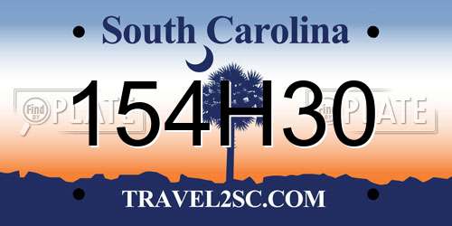 154H30 South Carolina License Plate