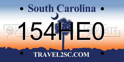 154HE0 South Carolina License Plate