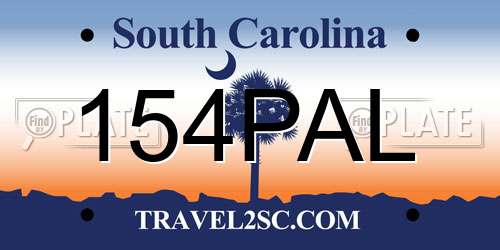 154PAL South Carolina License Plate