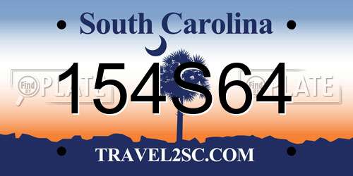 154S64 South Carolina License Plate