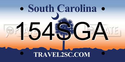 154SGA South Carolina License Plate