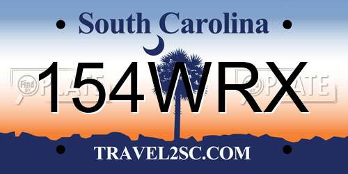 154WRX South Carolina License Plate