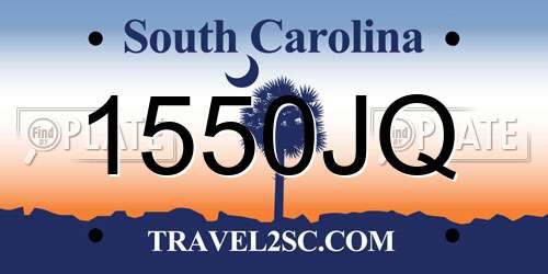 1550JQ South Carolina License Plate