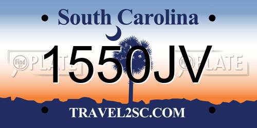 1550JV South Carolina License Plate