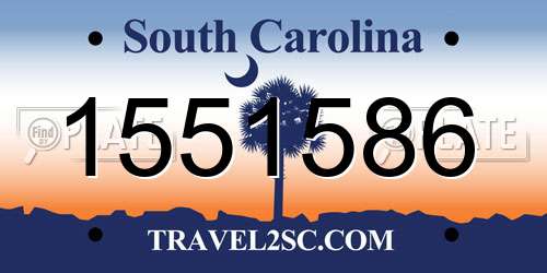 1551586 South Carolina License Plate