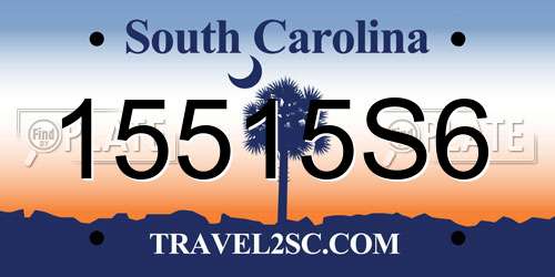 15515S6 South Carolina License Plate