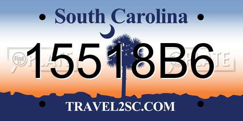 15518B6 South Carolina License Plate