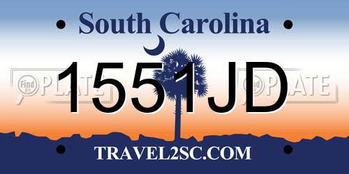 1551JD South Carolina License Plate