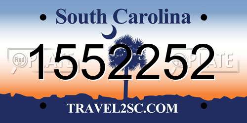 1552252 South Carolina License Plate